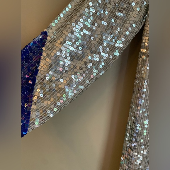 Vintage 100 % Silk Sequin Dress 80’s floral flower - Picture 5 of 11